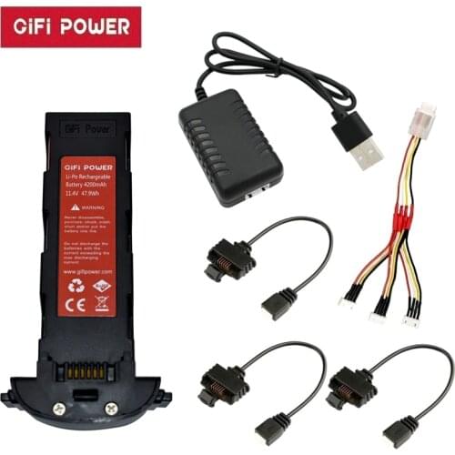 11.4v 4200mAh Battery Charger Sets for Hubsan H117S Zino PRO GPS RC FPV Racing Camera Drones Quadcopter Parts 11.4V LIPO Battery