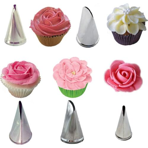 5 Pcs/Set Rose Petal Cream Tips Cake Decorating Tools Icing Piping Nozzles Cupcake Pastry Tools