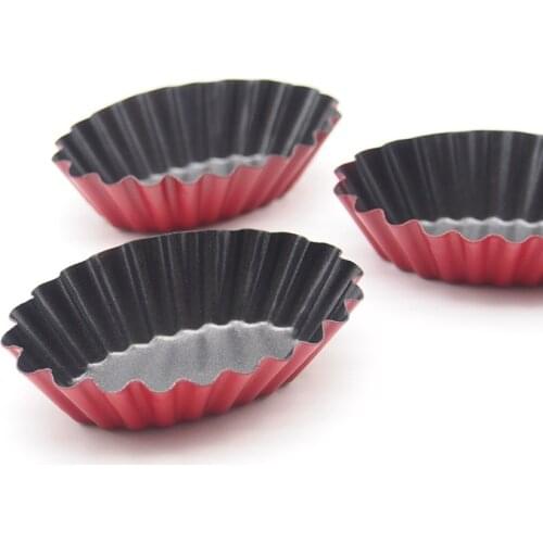 Set of 12, Oval Shape Non-stick Tart Mold, Mini Pie Tin, Tartlet Pan