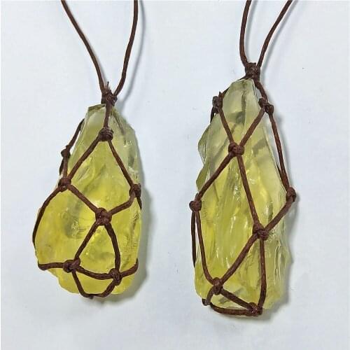 Natural stone Citrine quartz crystal Pendant Yellow crystal Necklace rough citrine Gravel Tumbled Bulk Quartz Healing Reiki