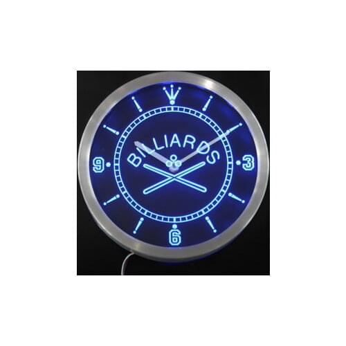 Nc0351 Billiards Room Bar Beer Neon Light Signs LED Wall Clock