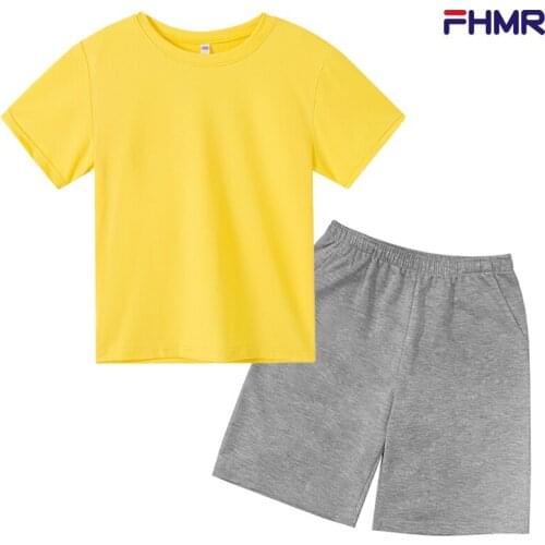 2021 Solid Color T Shirt Wholesale Black White boy girl Cotton T-shirt FHMR Brand T-shirt Running Plain Fashion Top Short sleeve