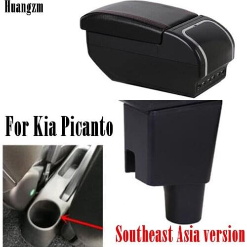 Armrest For Kia Picanto Dual layer Central Store Content Storage box with cup holder ashtray USB Charging Southeast Asia version
