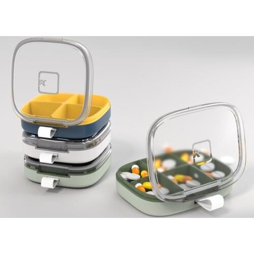 Portable Pill Box 4/6 grids Dispensing Box Travel 7 Days Dispenser Packaging Container Moisture-proof One Week Pill Box Storage