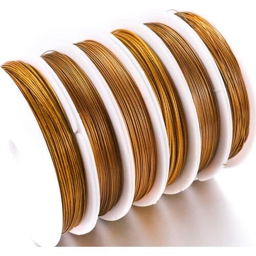 1Roll/lot 0.3/0.45/0.5/0.6mm Gold Resistant Strong Line Stainless Steel Wire Tiger Tail Beading Wire For Jewelry Making Supplies
