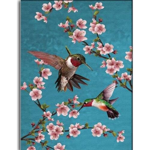 Needlework, DIY DMC diamond painting bird plum blossom pattern cross stitch, full diamond embroidery embroidery kit, Chinese mos