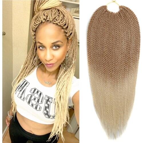 Full Star Senegalese Twist Hair Crochet Braids 30strands/pack 1-7 pack 14 ” 18 ” Blonde Grey Color Synthetic Hair Twist Braid