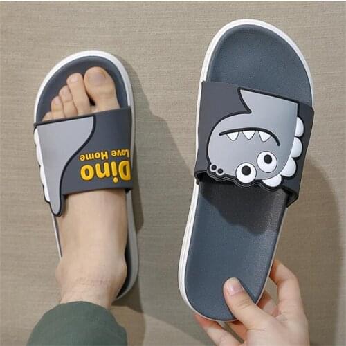 Cartoon Slides Men Slippers Couples Indoor House Slippers Men Women Casual Beach Shoes Non-slip Flip Flop Bathroom Shoes