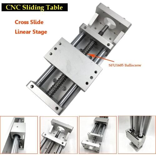 CNC Sliding Table X Y Z Axis Cross Slide Linear Stage SFU1605 Ballscrew C7 Actuator Linear Motion DIY Milling Engraving