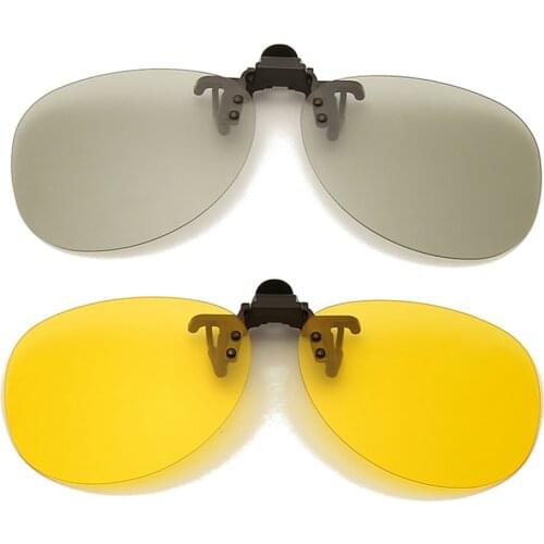 Clip on Glasses Polarized Sunglass Men Women Oversize Round Driving Anti-glare Sun Glasses Flip-up Lenes Eyewear Accessories