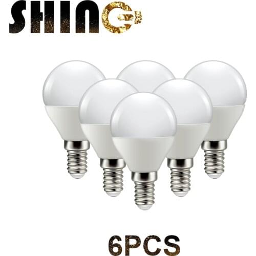 6pcs LED Bulb Lamps E14 AC220V 240V Light Bulb Real Power 5W 3000K 6000K Lampada Living Room Home LED Bombilla