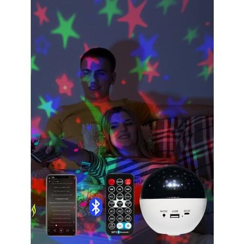 LED Projection Light With Remote Controller LED Star Projector USB Rechargeable Atmospher Bedroom Lamp Starry Sky Projector