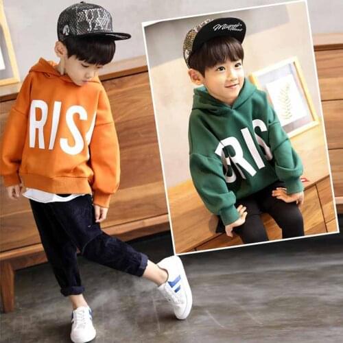 4-12Years Kids Baby Boys Hoodies Spring Autumn Children Girls Black Sweatshirts Toddler Hooded Tops Clothes 2019 Cotton Clothing