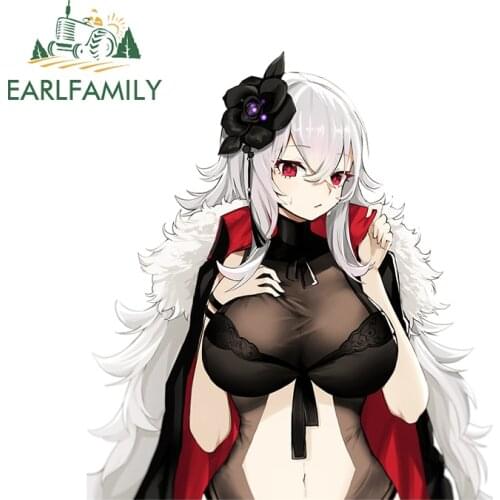 EARLFAMILY 13cm x 11.7cm for Prinz Eugen Azur Lane Sexy Anime Car Stickers Motorcycle RV Decal Car Styling Vinyl Waterproof