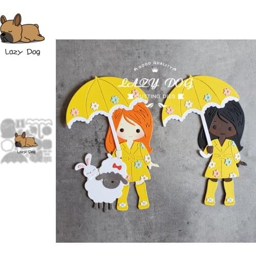 Girl with umbrella Easter Metal Cutting Dies Scrapbooking Stencil DIY Mold Craft Embossing Die Cuts Card Making New Die For 2020