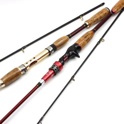 Clear inventory 2.1M Spinning Rod fast Lure Rod Lure 10-25g Carbon Fiber Fishing Rod Wooden handle Trout carp pole fishing