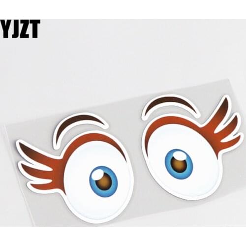 YJZT 14CM*7.6CM Cute Angel Eye Car-styling Car Sticker Decal PVC Accessories 13-0462