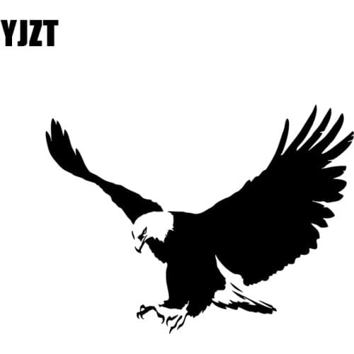 YJZT 16.9CM*12.5CM Interesting Animal Eagle Vinyl Car-styling Car Sticker Decal Black/Silver Accessories C11-1087
