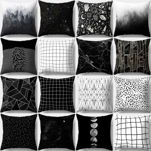1pcs Nordic Style Black And White Cushion Cover Polyester Geometric Throw Pillow Case Home Sofa Chair Decorative Pillowcases
