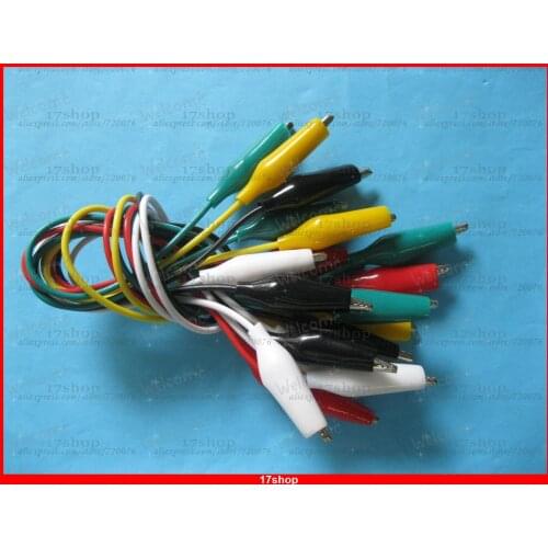 10 pcs Alligator to Alliagtor Test Clip Cable 5 colors 30cm Long Small 27mm S