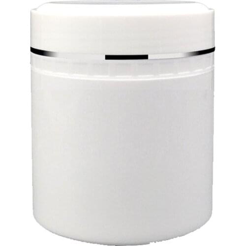 10pcs PP jar 1000ml white smooth cap lids 1000g plastic jars scrub salt powder containers large size cosmetic pots 35oz