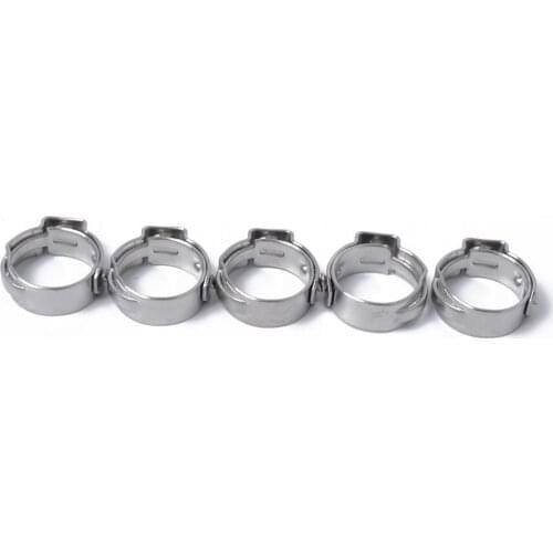 10 Pieces Stainless Steel Single Ear Hose Clamps 7.8mm-9.5mm Adjustable