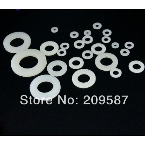 1000pcs Nylon Flat Washer M3 (ID) x 8 (OD) x 1mm Thick