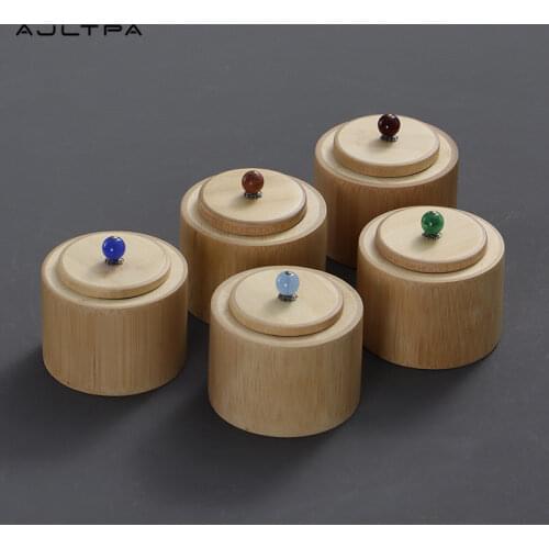 12Pcs Portable Natural Bamboo Sealed Tea Storage Box Tea Jar Cover Container Gift Holder Organizer H77165