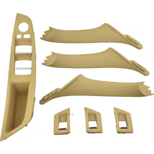4/7 pcs For BMW 5 series F10 F11 F18 LHD Door Inner Handle Left Front Door Interior Door Panel Drivers Seat Button Switch Frame