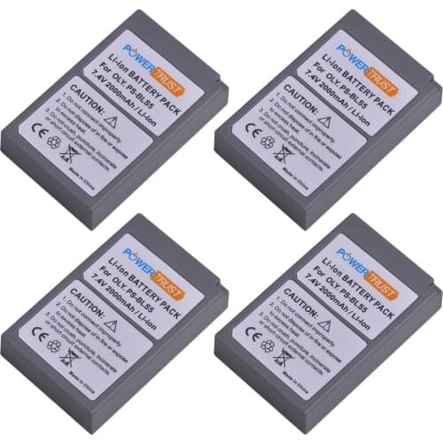 4x 2000mAh PS-BLS5 BLS-5 BLS5 BLS50 Replacement Li-ion Battery for Olympus PEN E-PL2,E-PL5,E-PL6,E-PL7,E-PM2,E-M10,E-M10 II