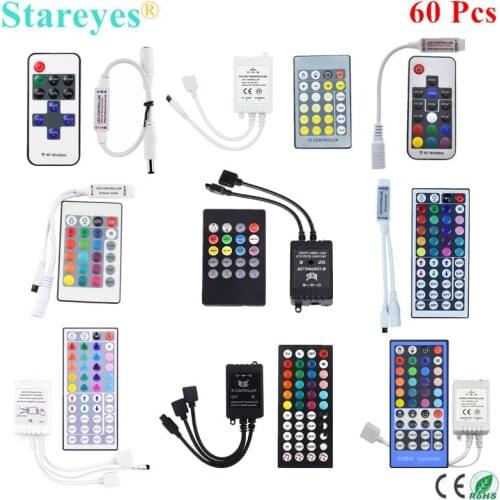 60 Pieces LED strip CCT RGB RGBW Remote controller IR 20 24 40 44 RF 11 17 Keys dimmer music Control for SMD 5050 3528 2835 tape