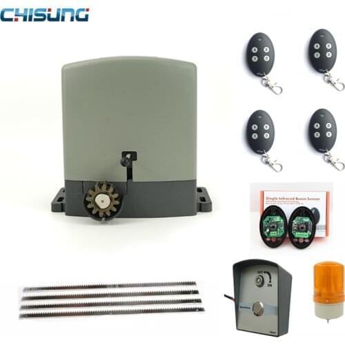 Automatic driveway gate opener DC 12V sliding gate motor 500kg with 4m nylon rack with remote contoller