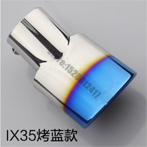 Car styling for Hyundai ix35 2010-2017 stainless steel Grilled blue exhaust pipe tail rear muffler tip pipes 1pcs Accessories