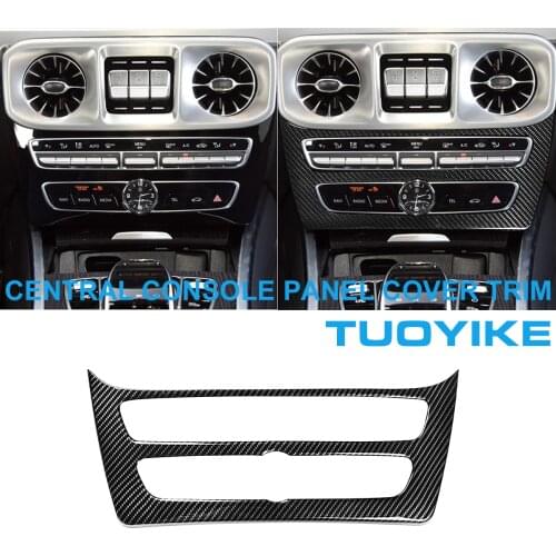 Car Styling Real Carbon Fiber Central Console Panel Trim Cover Sticker For Mercedes BENZ G-Class W464 G63 G500 G550 2019-2020