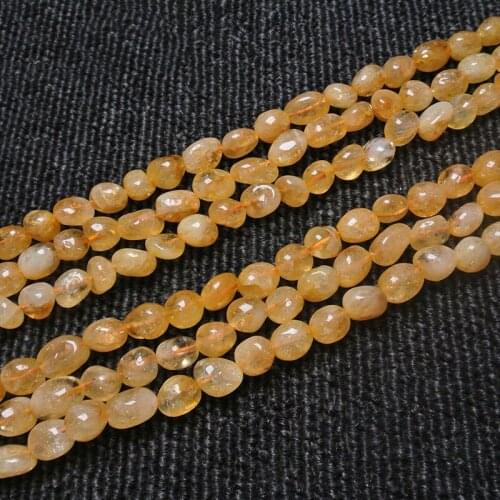 8x10mm Natural Yellow Citrines Beads Freeform Potato Quartz DIY Loose Beads For Jewelry Making Beads Accessories 15'' Women Gift