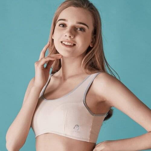 New Cotton Teens Girl Training Bra Cartoon Print Wide Shoulder Strap Comfortable Student Girl Underwear KF282