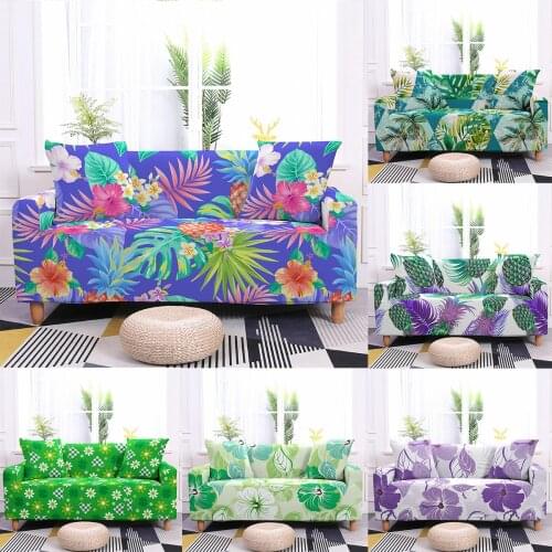 Tropical Flowers Leaves Sofa Cover Stretch Couch Covers For Living Room Elastic Chair Cover Modern Sofa Protector 1-4-seater