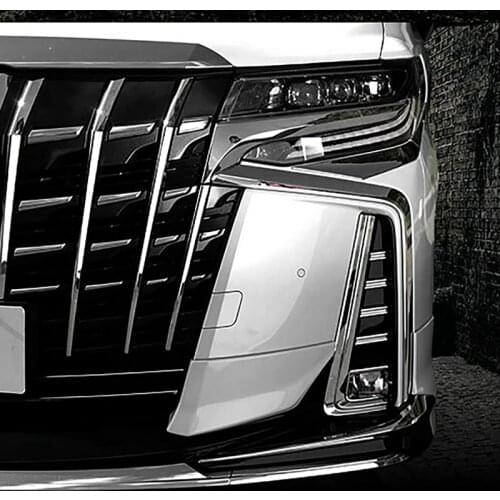 For Toyota Alphard 30 Series Front Bumper Trim Protector Strip Fog Lamp Fog Light Garnish Strip Chrome Decorative Strip