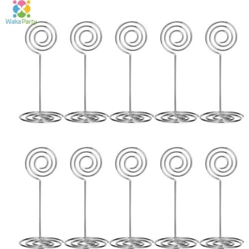 10pcs Swirl Table Seating Numbers Holders Wedding Name Place Card Holders Menu Photo Clips Holder Stand Wedding Party Decoration