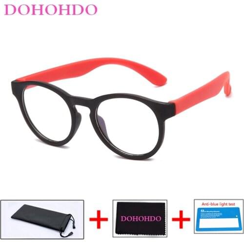 Anti blue Light Kids Glasses Silicone Soft Children Optical Frame Eyeglasses Boy Girls Computer Transparent Glasses Oculos UV400
