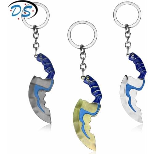 Dota 2 Keychain Man Boys Hip Hop Jewelry Key ring Blink Dagger Pendants Key Chain Accessories Chaveiro