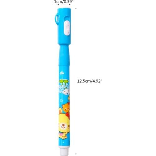 H8WA 2 In 1 UV LED Light Ultra Violet Flashlight Marker Drawing Penlight Highlighter Invisible Ink Pen School Office