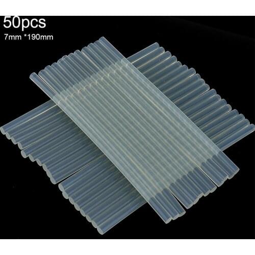 50pcs/lot 7mmx190mm Transparent Hot-melt Gun Glue Sticks Adhesive DIY Tools for Hot-melt Glue Gun Repair Alloy Accessories