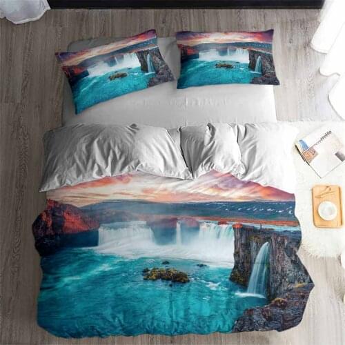 HELENGILI 3D Bedding Set flowing water Beautiful scenery Print Duvet cover set bedclothes with pillowcase bed set home Textiles