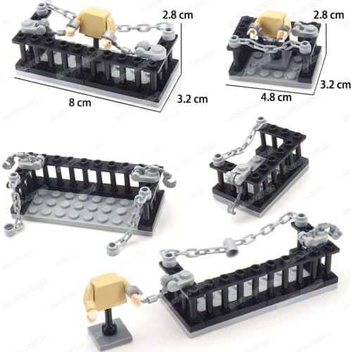 Military Trial Stand Building Block Moc Figures WW2 Crime Catch Trial Assembly Scenes Model Child Christmas Gift Boy Creator Toy