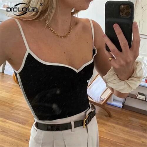 Kendall Jenner Girls Black Cami Crop Top Women 2021 Summer Sexy Spaghetti Strap V Neck Tops Cool Street Fashion Camis Skinny Top