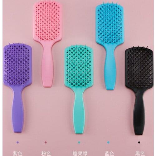 Multi-Functional Hair Brush Massage Comb Square Hollow Comb Anti-Static Scalp Massage Comb Wig Brush Soft Travel Portable