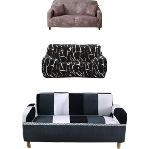 Monily All-inclusive Living Room Sofa Cover Spandex Elastic Polyester Sofa Couch Cover Geometric Protector Sectional Slipcovers