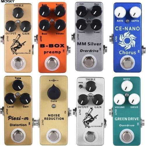 MOSKY Delay Reverb Guitar Pedal Effect Pedal True Bypass HP LP Power Supply 6 WAY Overdrive Distortion Booster Fuzz Loop