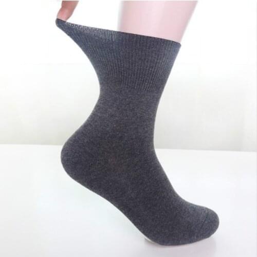 Mens Non Elastic Socks 100 Cotton Honeycomb Loose Soft Top Diabetic Cotton Stripe Coton Gifts for Men 6-11